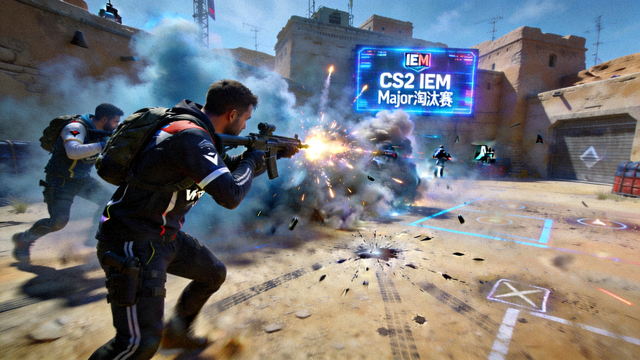 CS2 IEM Major淘汰赛Vitality队员在荒漠迷城执行战术A点爆弹