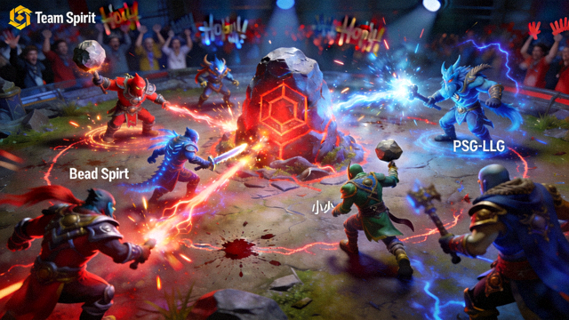 DOTA2 TI预选赛Team Spirit遭遇PSG.LGD肉山团战的赛事画面